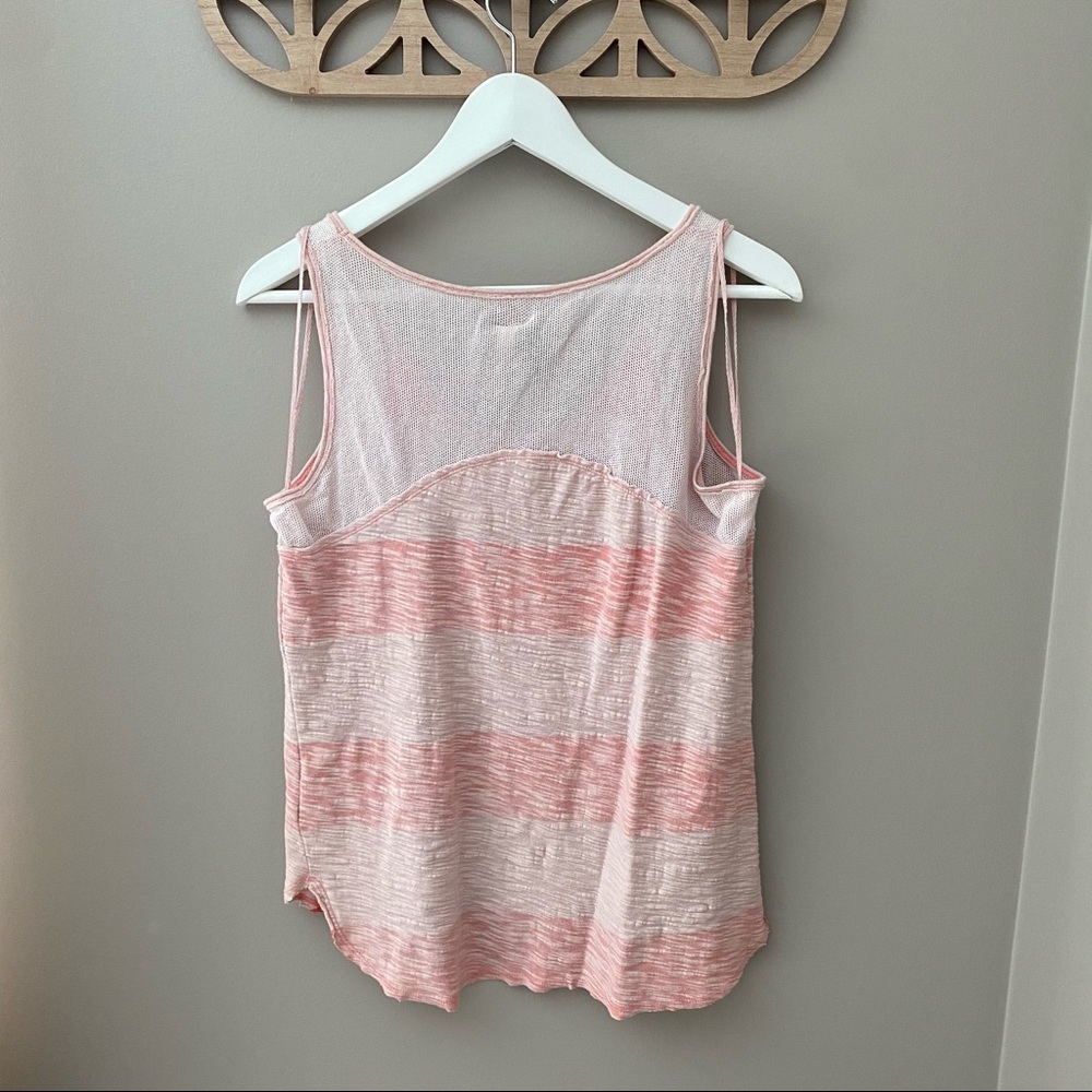 Free People Applique Mesh Trapeze Tank Top Pink Sz Small - Picture 8 of 10
